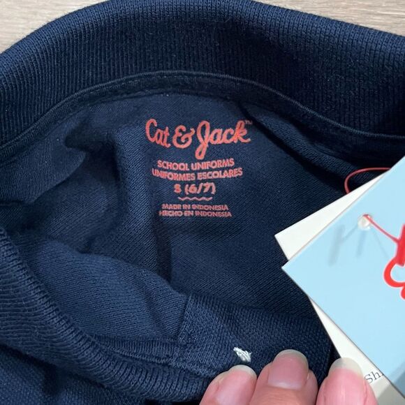 Cat & Jack Boys Navy Blue Short Sleeve School Uniform Polo Shirts S 6/7 - Picture 4 of 6